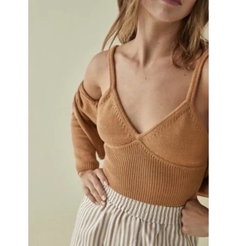Reformation Tille Knit Cropped Tank Top Women's Size Extra Large
